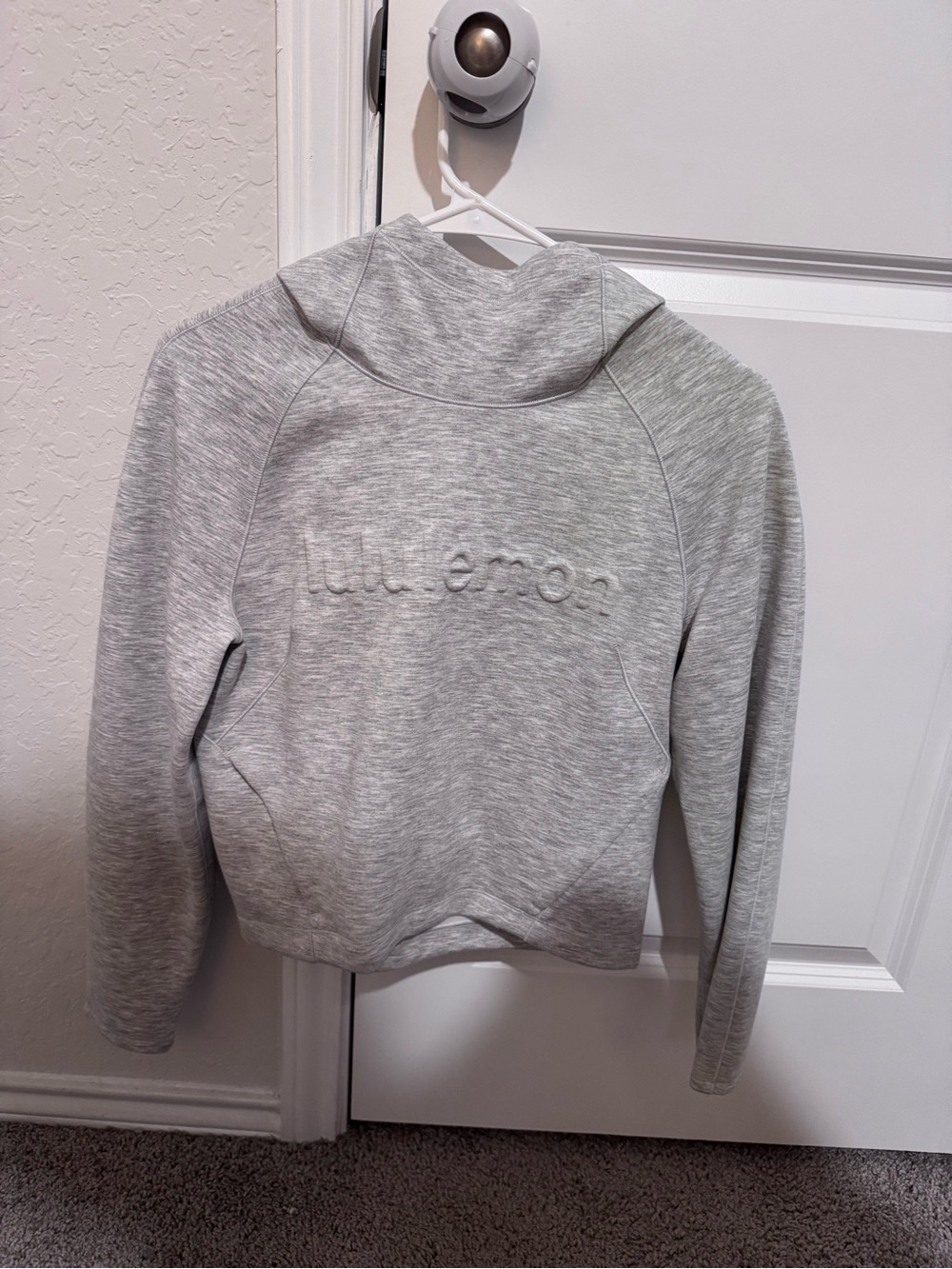 lululemon athletica Light Heather Gray Cowl Neck Pullover